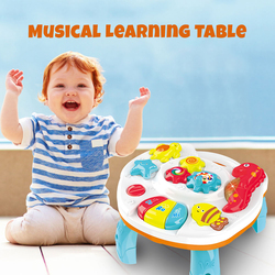 Kidwala Educational Musical Learning Table, White/Yellow, Ages 1+