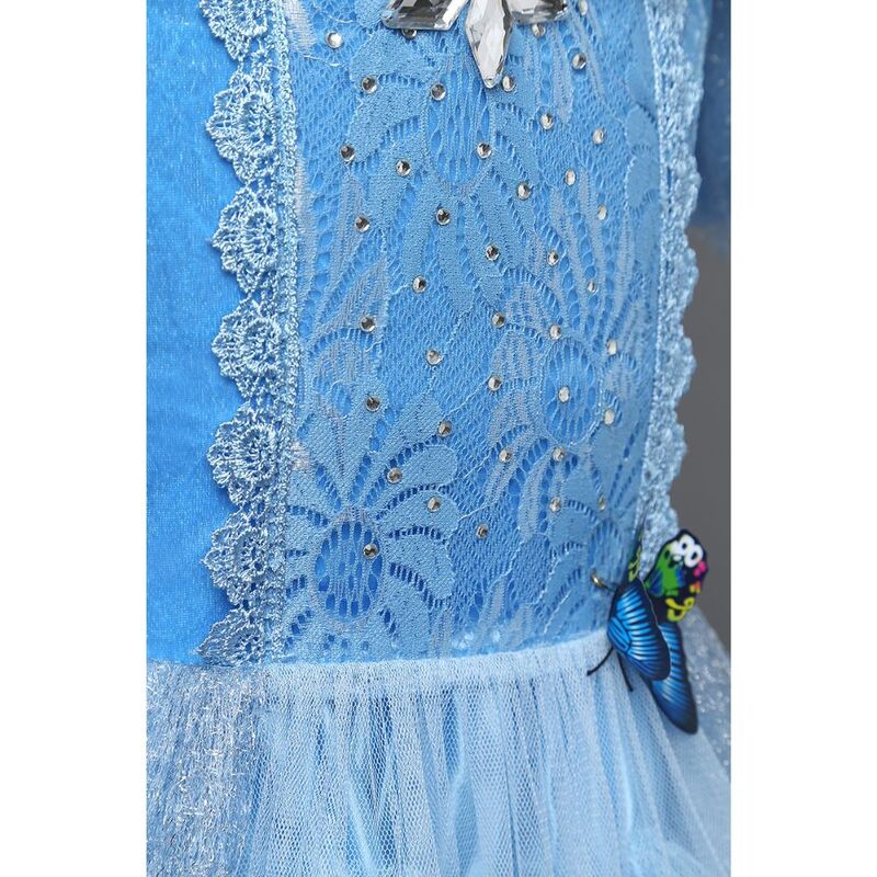 FITTO Halloween Cinderella Butterfly Dress Blue & Purple Ombre Costume with Accessories