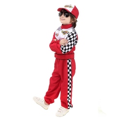 FITTO Kids Halloween Racer Cosplay Red Race Car Driver Uniform Costume Set