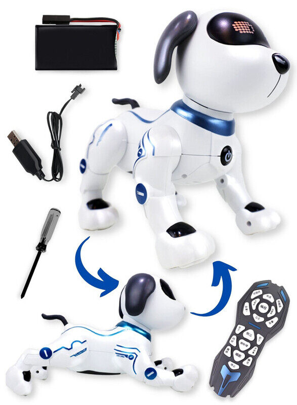 

Kidwala FITTO RC Robot Pet Dog Multifunctional for Kids, Programmable Voice Control Handstand Pet, Interactive Smart Robot Dogs, White