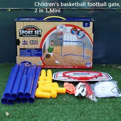 FITTO 2in1 Basketball Hoop Kids Soccer Gate Sports Outdoor Sports Game Toy with Ball