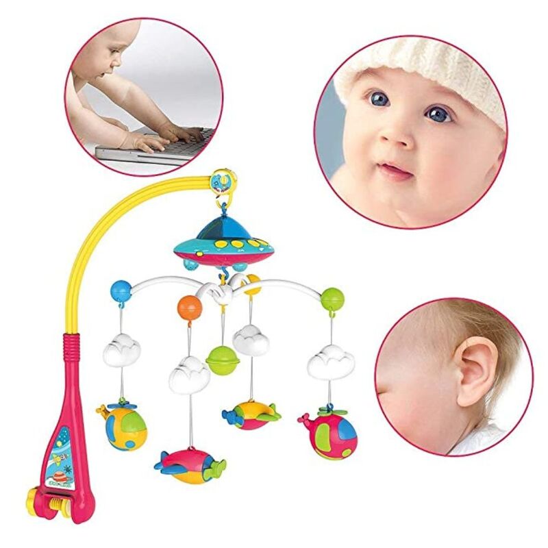 FITTO Projection Mobile with Rotating Toys and Lullabies for Babies and Young Children