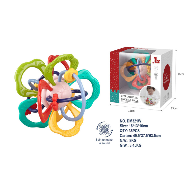 FITTO Sensory Teether - Colorful and Engaging Toy for Teething Babies, Bite-able tactile ball