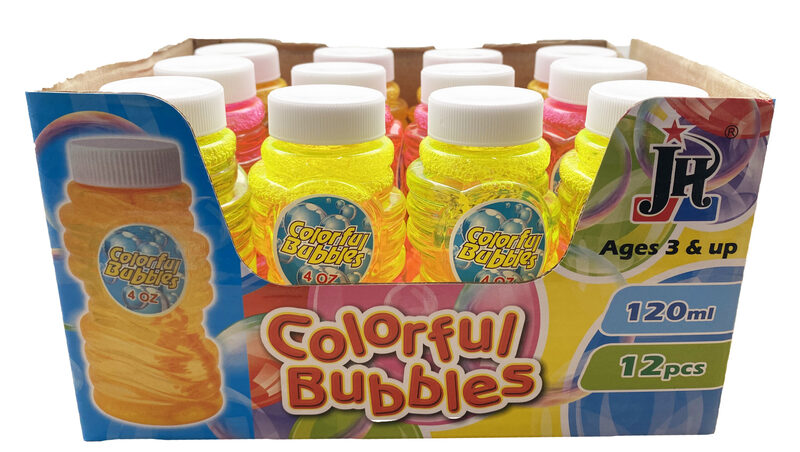 FITTO Colourful Bubbles - 120ml Bottle of Fun for Kids Outdoor Play, Assorted Colors, Pack of 12