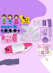 FITTO Airplane Jet Station Playset with Accessories, Pink