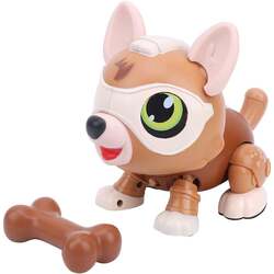 FITTO Singing Robotic Dog, Robot Puppy, Boys and Girls Christmas Gifts for Kids Over 3 Years Birthday Gifts, Magic Pet Dog Brown