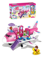 FITTO Airplane Jet Station Playset with Accessories, Pink