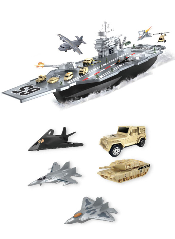 FITTO 50 PCS Aircraft Model Carrier Building Playset, Military Toy Battleship Model Building, Gray