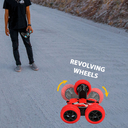 Kidwala 4WD 2.4Ghz 360° Revolving Stunt Remote Control Truck, Red, Ages 3+