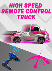 FITTO High-Speed RC Truck for Boys, 2.4 GHZ High-Speed Racing Car, 4x4 Off Road with Spoilers, Racing Car Toys, Pink