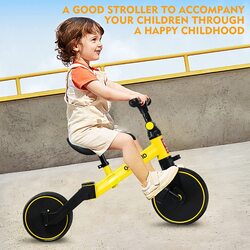 FITTO Adjustable Tricycles for Toddlers with Push Handle and Comfortable Seat