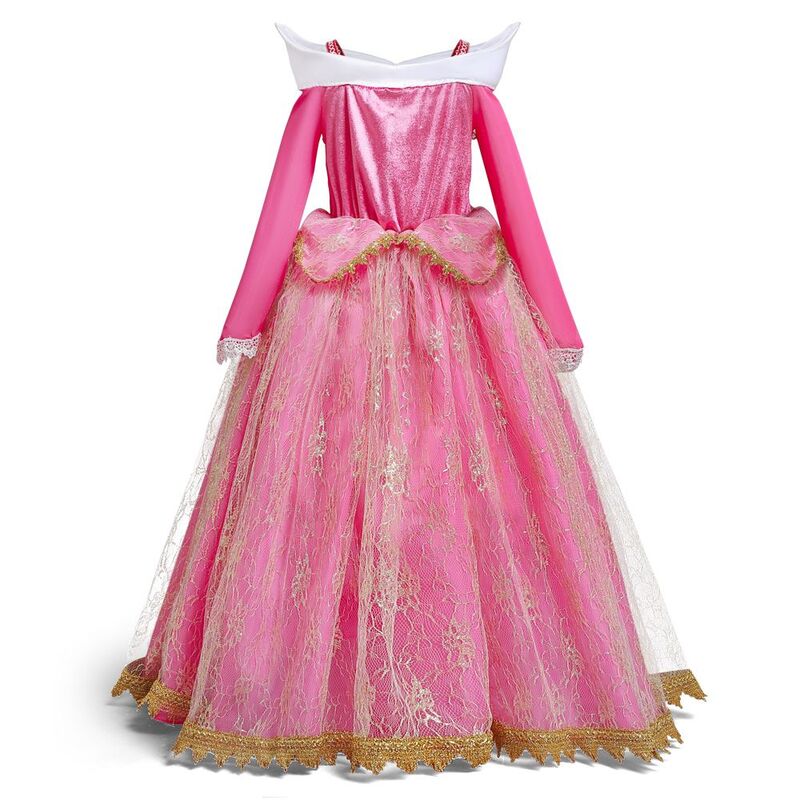 FITTO Girls Sleeping Beauty Costume Aurora Dress Princess Dress for Halloween, Cosplay, and Birthday Parties, size 130