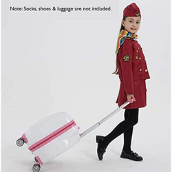 FITTO Costume Flight Attendant Dress Pretend Play Uniform for Kids