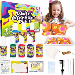FITTO Water Marbling Kit with 8 Christmas Colors - Easy and Fun Crafts for All Ages