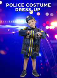 Fitto Policeman Role Play Costume Set - Police Costume for Kids with Rescue Tools and Accessories