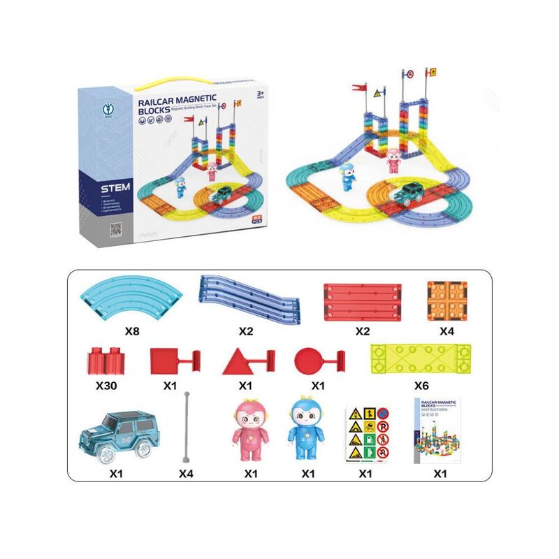 FITTO Magnetic Building Blocks Set - 63-Piece Educational Toy for Creative Play and STEM Learning