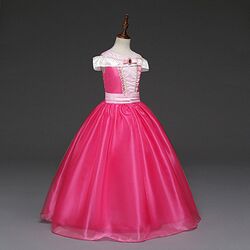 FITTO Princess Dress Up Set with Pink Gown, Tiara, and Wand Perfect for Imaginative Play, size 130