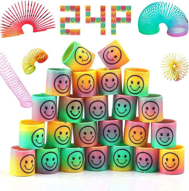 

Kidwala FITTO Rainbow Spring Coil Pack - Set of 24 Smiley Printed Springs for Fun and Play