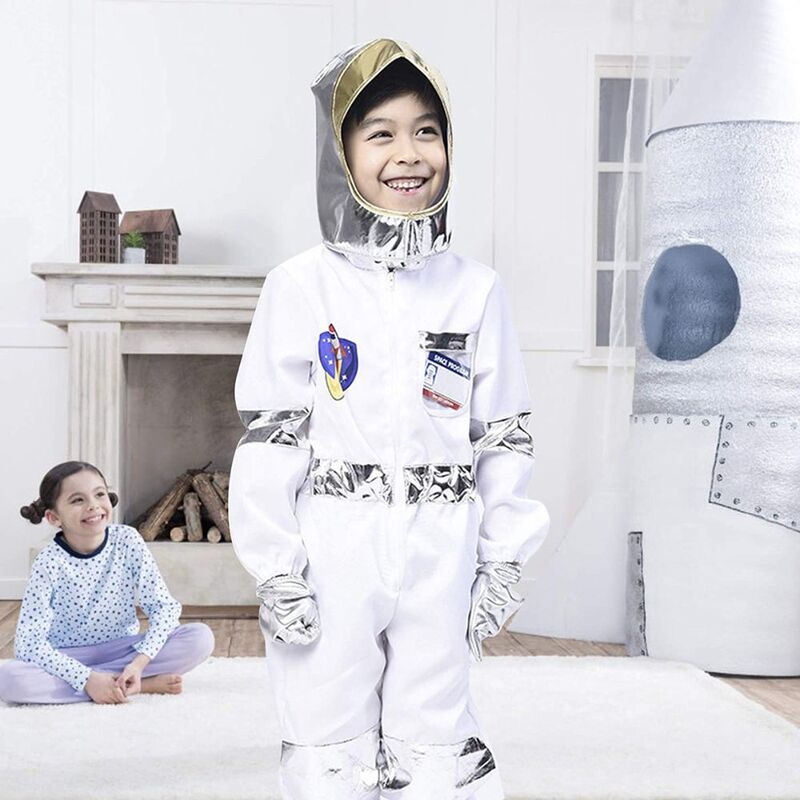 FITTO Children's Party Game Astronaut Costume - Rocket Space Suit Design for Role-Playing, Halloween, and Cosplay