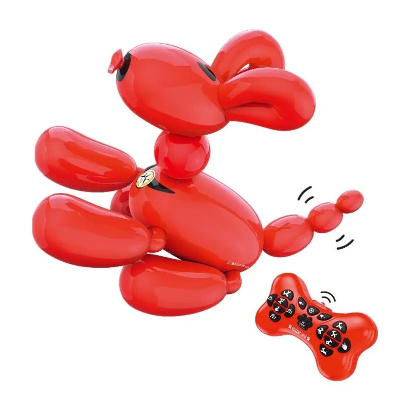 FITTO Remote Control Stunt Robot Balloon Dog with Touch Control, Red