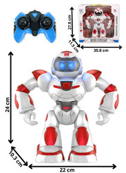 FITTO RC Smart Robot With a Rechargeable Battery, Gesture Touch Interactive RC Robot for Kids, with 360° rotation and 10+ Movements Functions, Red