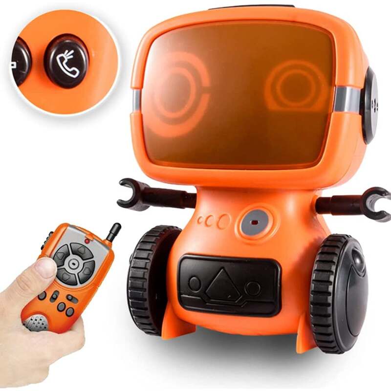 FITTO Robot Toy for Kids, Interactive Remote Control Pet with Walkie Talkie and Wireless RC Programming Mode for Boys and Girls Holiday Educational Gift