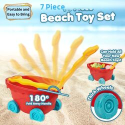 FITTO Beach Bucket and Spade Set - Sand Play Toys with Moulds for Sand Shapes