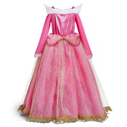 FITTO Girls Sleeping Beauty Costume Aurora Dress Princess Dress for Halloween, Cosplay, and Birthday Parties, size 150