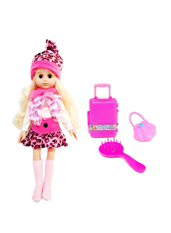 Kidwala Blond Hair Poseable Fashion Doll with Pink Hat, 14-inch, Ages 3+