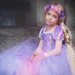 FITTO Rapunzel Princess Sofia Costume with Accessories for Girls, size 130