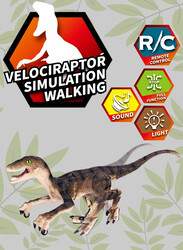 FITTO Remote Control Velociraptor Dinosaur Toy with Realistic Remote Control, Lights, and Sounds, Yellow