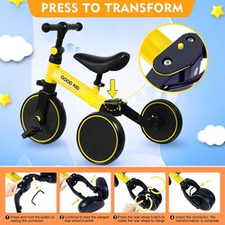 FITTO Adjustable Tricycles for Toddlers with Push Handle and Comfortable Seat