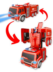 FITTO Firefighter Truck That Transforms From Truck to Robot, Red