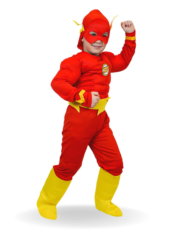 FITTO kids costume set for kids, The Flash Costume for kids with pants, Mask, and accessories, Large