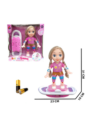 Kidwala Magical Cute Rotate Swing Skateboard Doll, Pink, Ages 3+