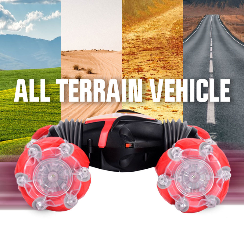 Kidwala Remote Control Mini Stunt Off Road 360° Spin Car with Rechargeable Battery, Red, Ages 6+