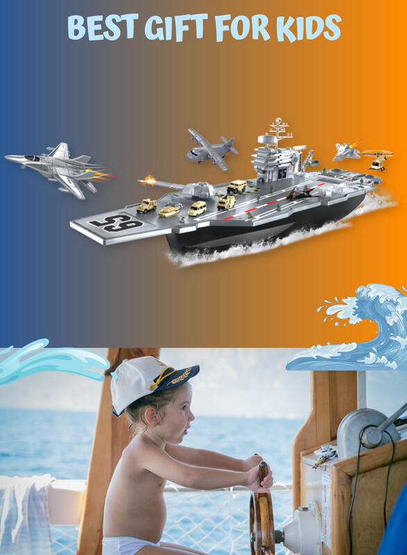 FITTO 50 PCS Aircraft Model Carrier Building Playset, Military Toy Battleship Model Building, Gray