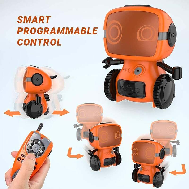 FITTO Robot Toy for Kids, Interactive Remote Control Pet with Walkie Talkie and Wireless RC Programming Mode for Boys and Girls Holiday Educational Gift