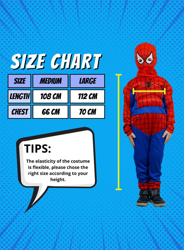 FITTO kids costume set for kids, Spiderman Costume for kids with pants, Mask, and accessories, Medium