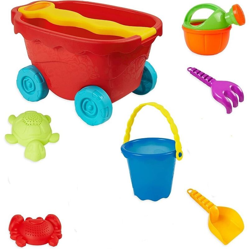 FITTO Beach Bucket and Spade Set - Sand Play Toys with Moulds for Sand Shapes