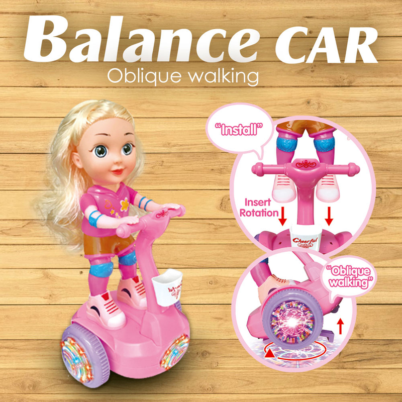 Kidwala Magical Cute Hover Board Riding Doll, Pink, Ages 3+