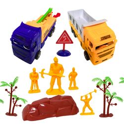 FITTO Construction Vehicle Set for Kids - Dump Truck and Car Toys with Playset