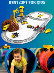 FITTO Train Toy Playset for Boys and Girls With Helicopter and Construction Vehicles, Train Tracks, Railway Kits, and more