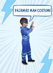 FITTO kids costume set for kids, Pajama Man Costume for kids with pants, Mask, and accessories, Large