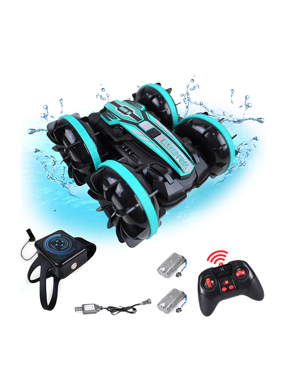 

Kidwala Amphibious 2.4 GHz Remote Control Waterproof Stunt Car, Blue, Ages 8+