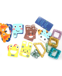 FITTO Magnetic STEM Construction Building Blocks - DIY Colorful Animal Design Set, Can make 5 Animal Figure