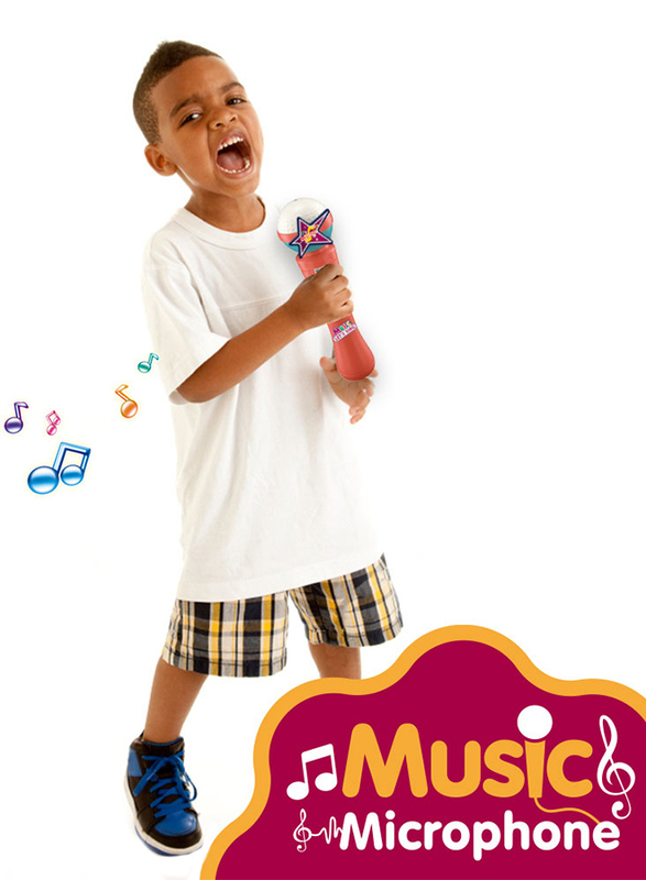Kidwala Karaoke Microphone with Built in Music and Flashing Light, Red, Ages 3+