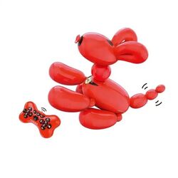 FITTO Remote Control Stunt Robot Balloon Dog with Touch Control, Red