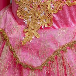 FITTO Girls Sleeping Beauty Costume Aurora Dress Princess Dress for Halloween, Cosplay, and Birthday Parties, size 150