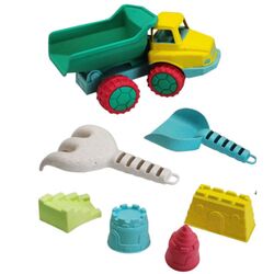 FITTO Beach Set for Kids - Cute Girly Sand Toys with Shovel, Molds, Rake, and Push Truck